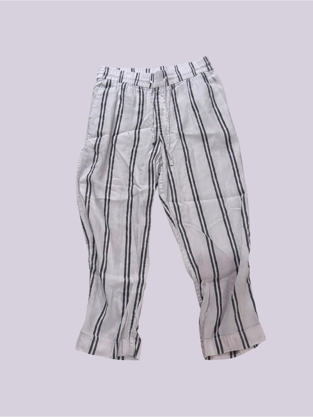 GAP Women’s Striped LinenPants - White/Gray